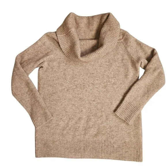Aritzia Wilfred Free Women's Alpaca Wool Blend Beige Cowl Neck Sweater SZ Small - Picture 5 of 13